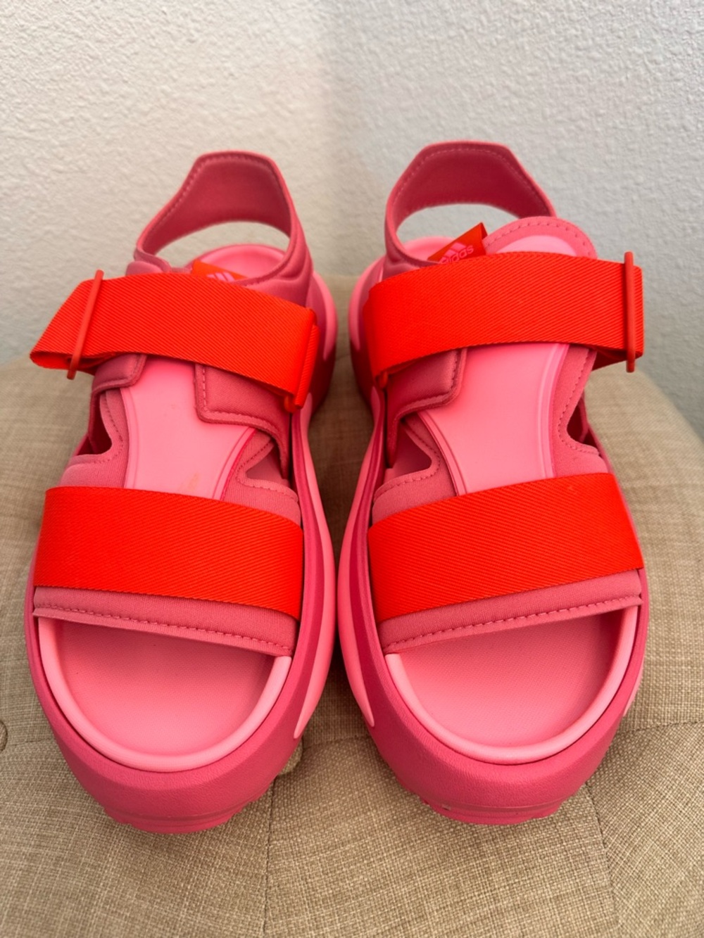 adidas Women's Mehana Sandals in Pink and Red Size 11